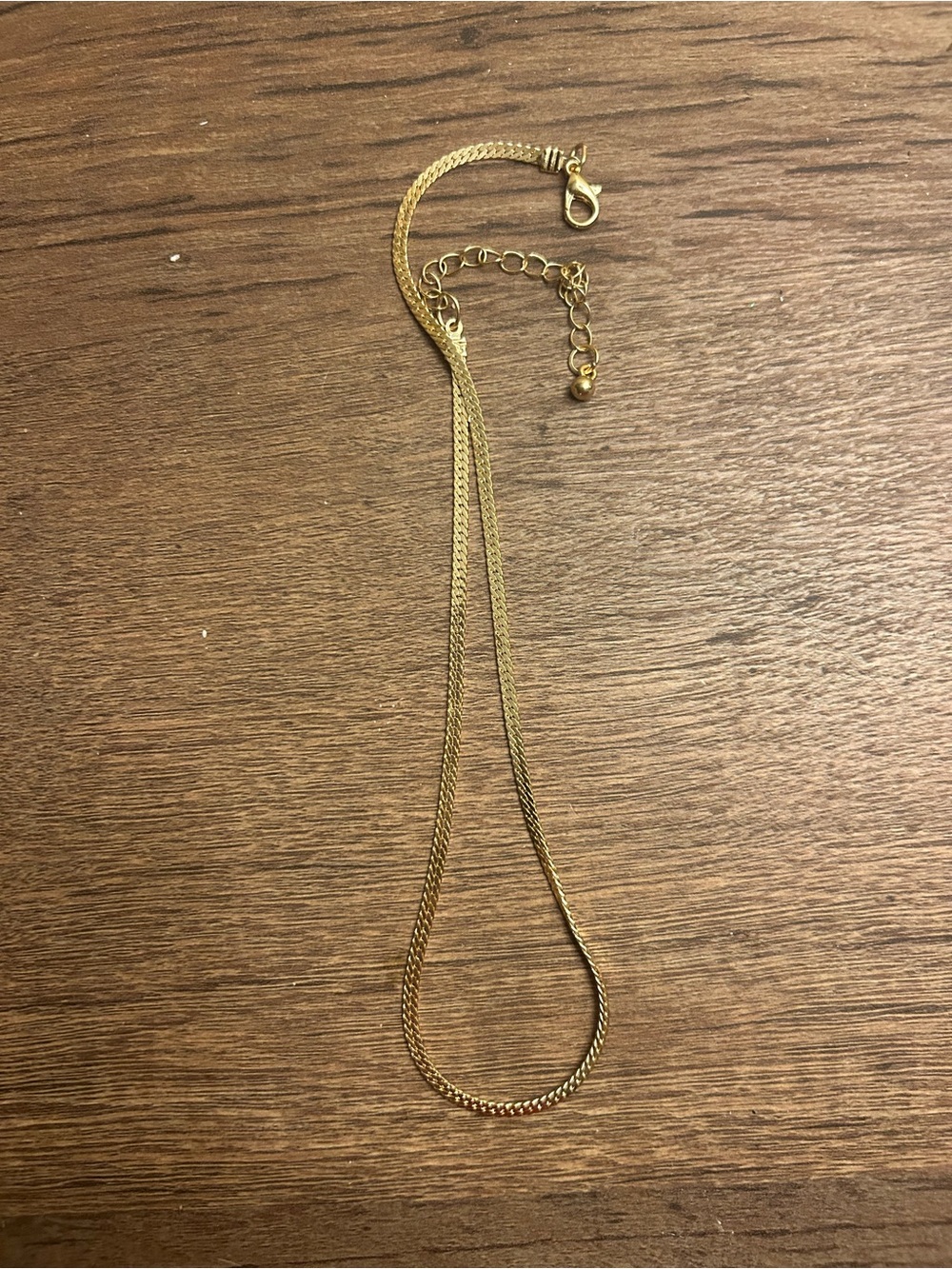 Gold Tone Double Strand Chain Necklace - Women's Jewelry